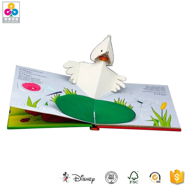 3D Children Book Cartoon Children Activity Book Printing Pop Up Book