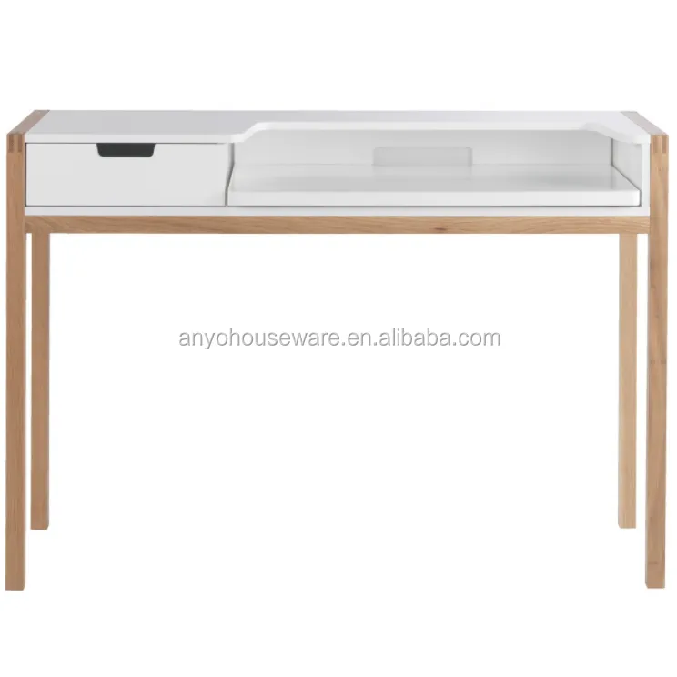 White Desk With Pull Out Laptop Shelf And Drawers Computer Desk Furniture