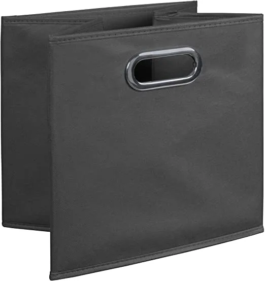 4 storage cubes 2 grey foldable fabric bins Storage Set with Folding Canvas Bins