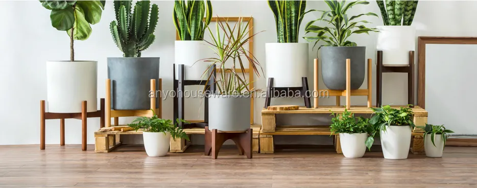 Modern Indoor Eco-friendly Bamboo Pot Stand