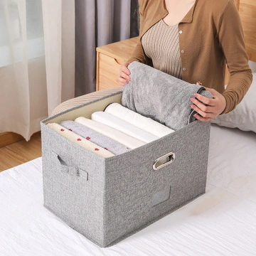 Anyo Multi-function folding cotton and linen household Clothes Organizer Basket