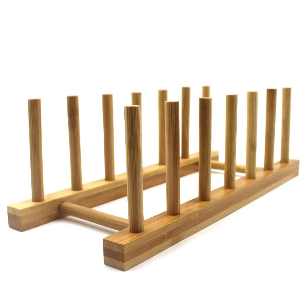 Dish Drying Rack Bamboo Wood for Kitchen Dish Holder