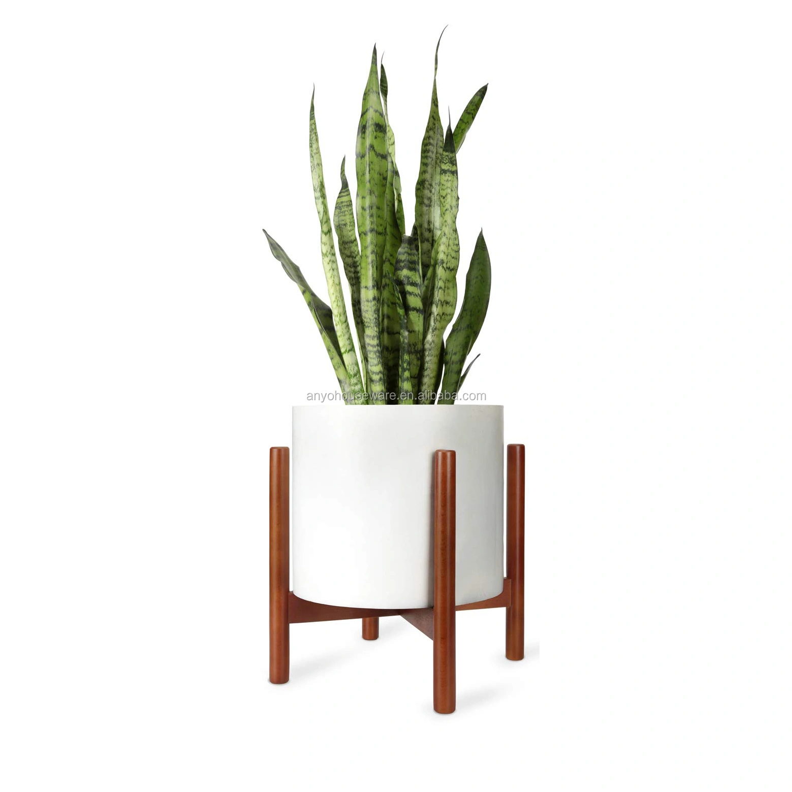 Modern Eco-Friendly customized brown color 100% bamboo wood flower plant stand for indoor planters