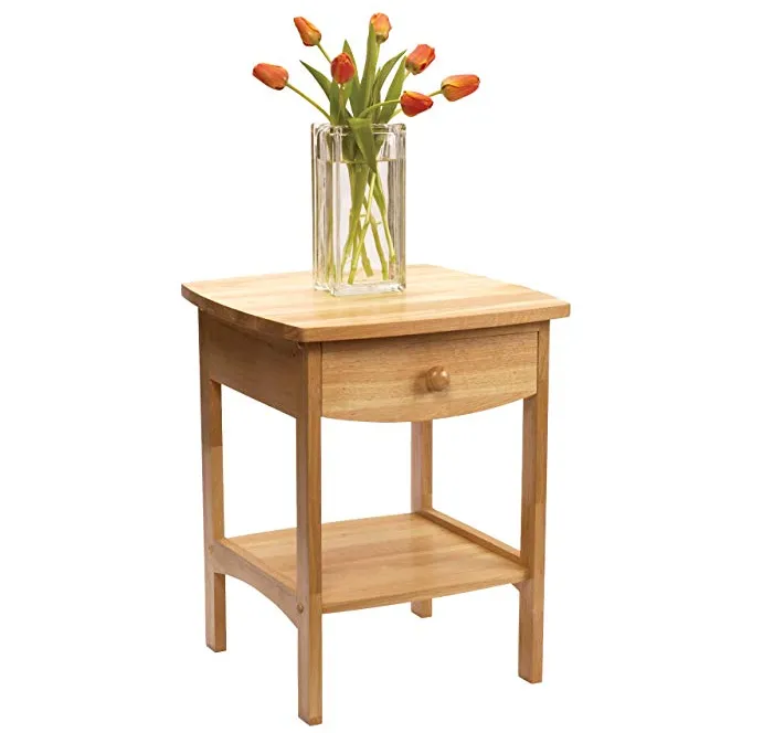 Home Furniture Wood Nightstand With a Drawer Storage Cabinet Side Table
