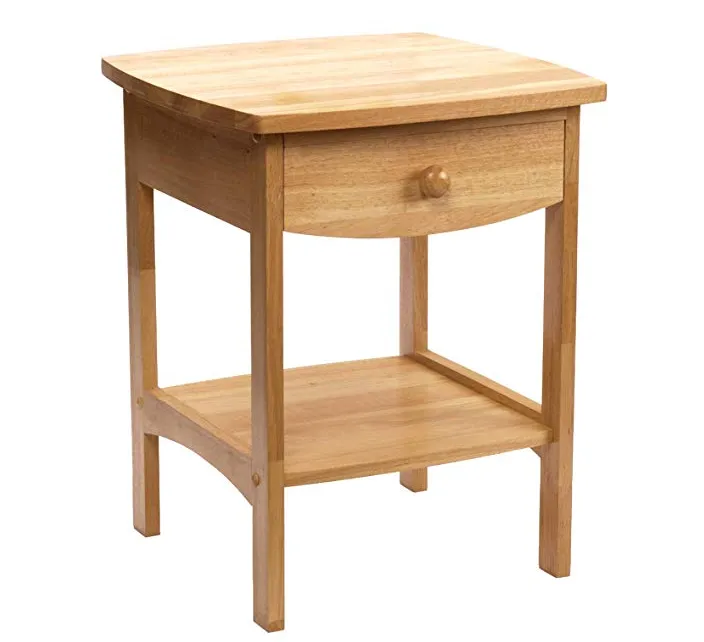 Home Furniture Wood Nightstand With a Drawer Storage Cabinet Side Table