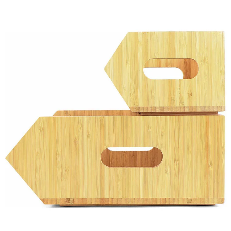 Wholesale Eco-friendly Stackable Natural Bamboo desk storage box organzier desk box set