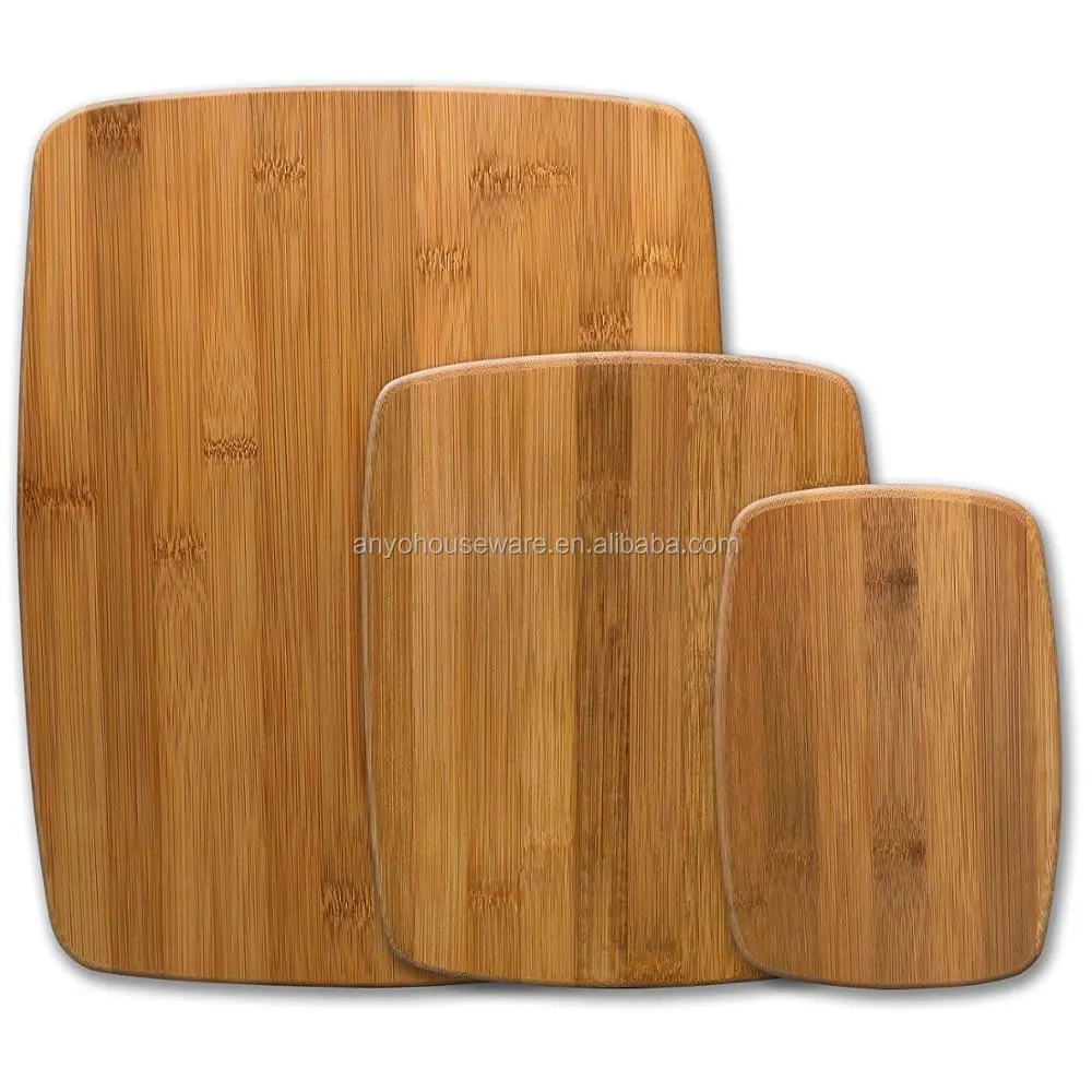 High Quality Eco-Friendly Kitchen accessories thin 3 piece bamboo cutting board set