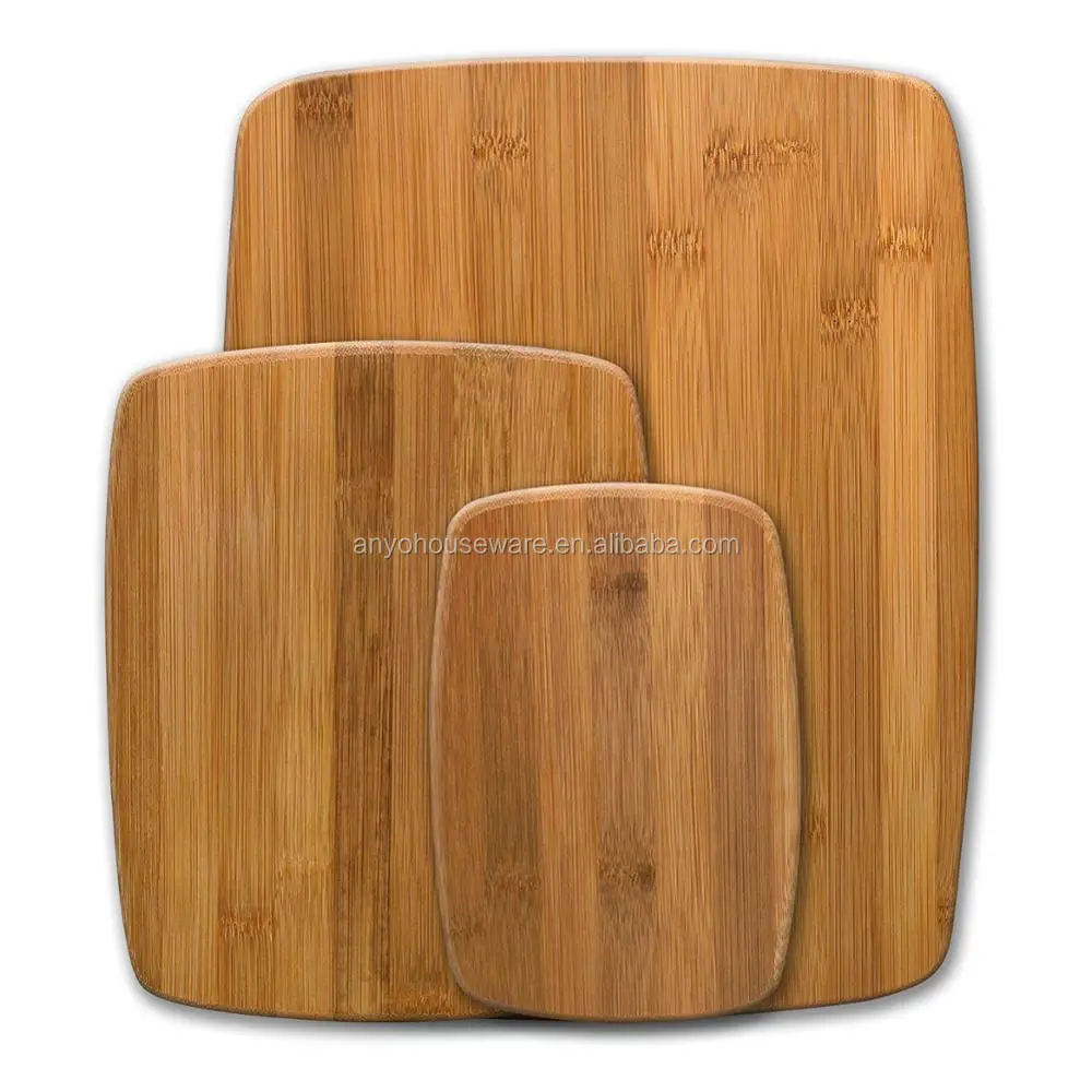 High Quality Eco-Friendly Kitchen accessories thin 3 piece bamboo cutting board set