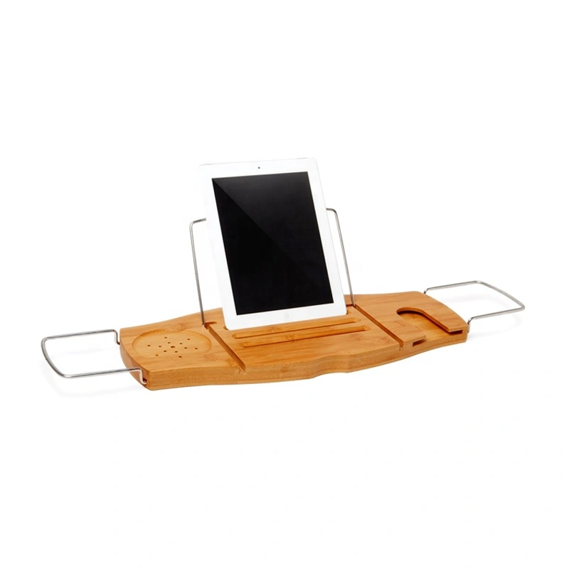 Premium Natural Wooden Bamboo Caddy With Extending Sides