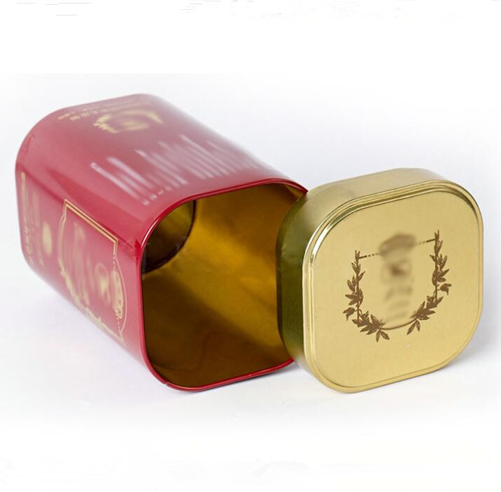 Special Chinese tea caddies square rounded chines tea gift tin box