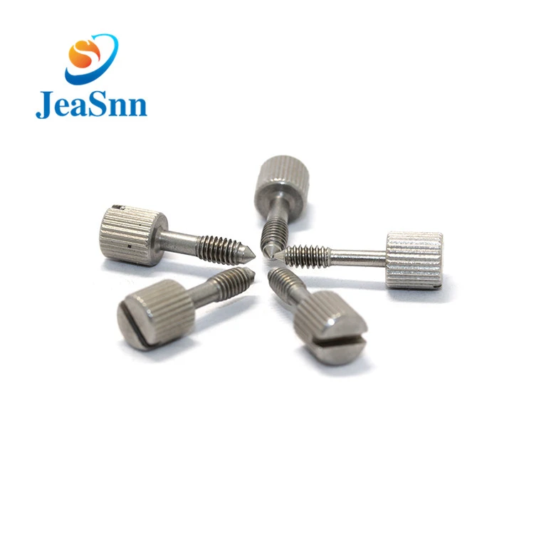 Stainless Steel Slotted Straight Knurled Thumb Screw M4 Fastener with Nickel Plated