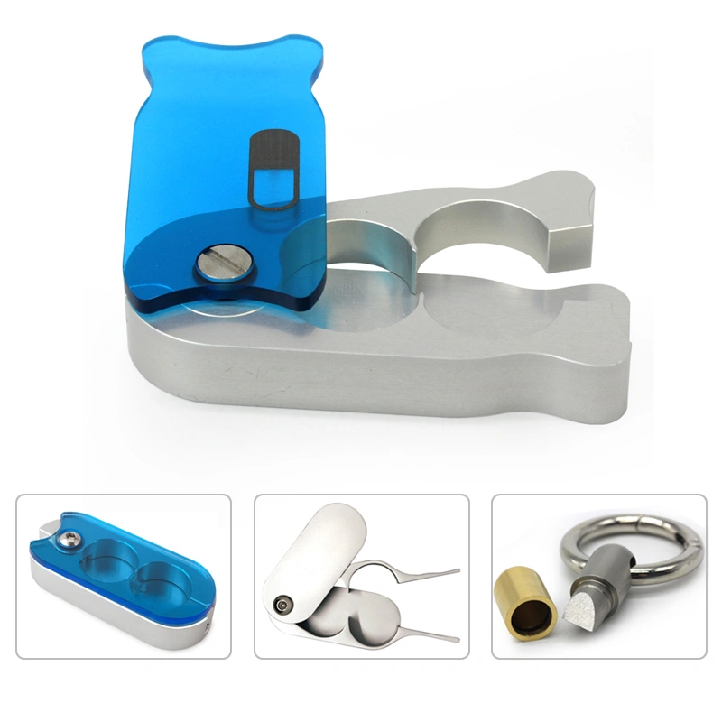 Factory price tablet pill breaker aluminum small pill cutter box with cutter