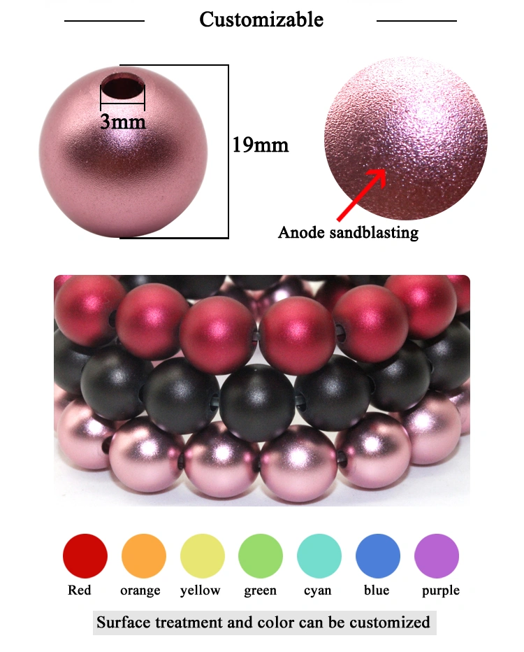 Anodized color neck beads aluminum round bead ball black necklace