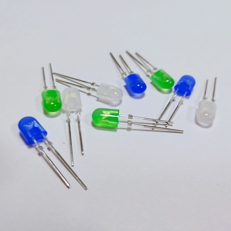 High lumen 5mm 2pin 110degree white blue green red oval led diode