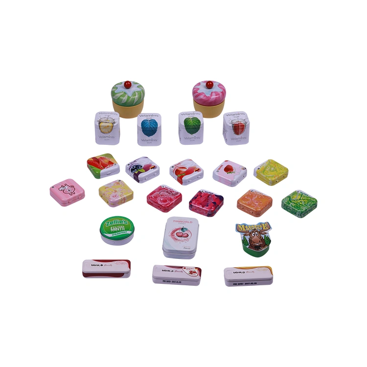 Food Grade Airtight Lids Kitchen Storage Jars Pots Slider Tin Gift Box Packaging candy mints tin