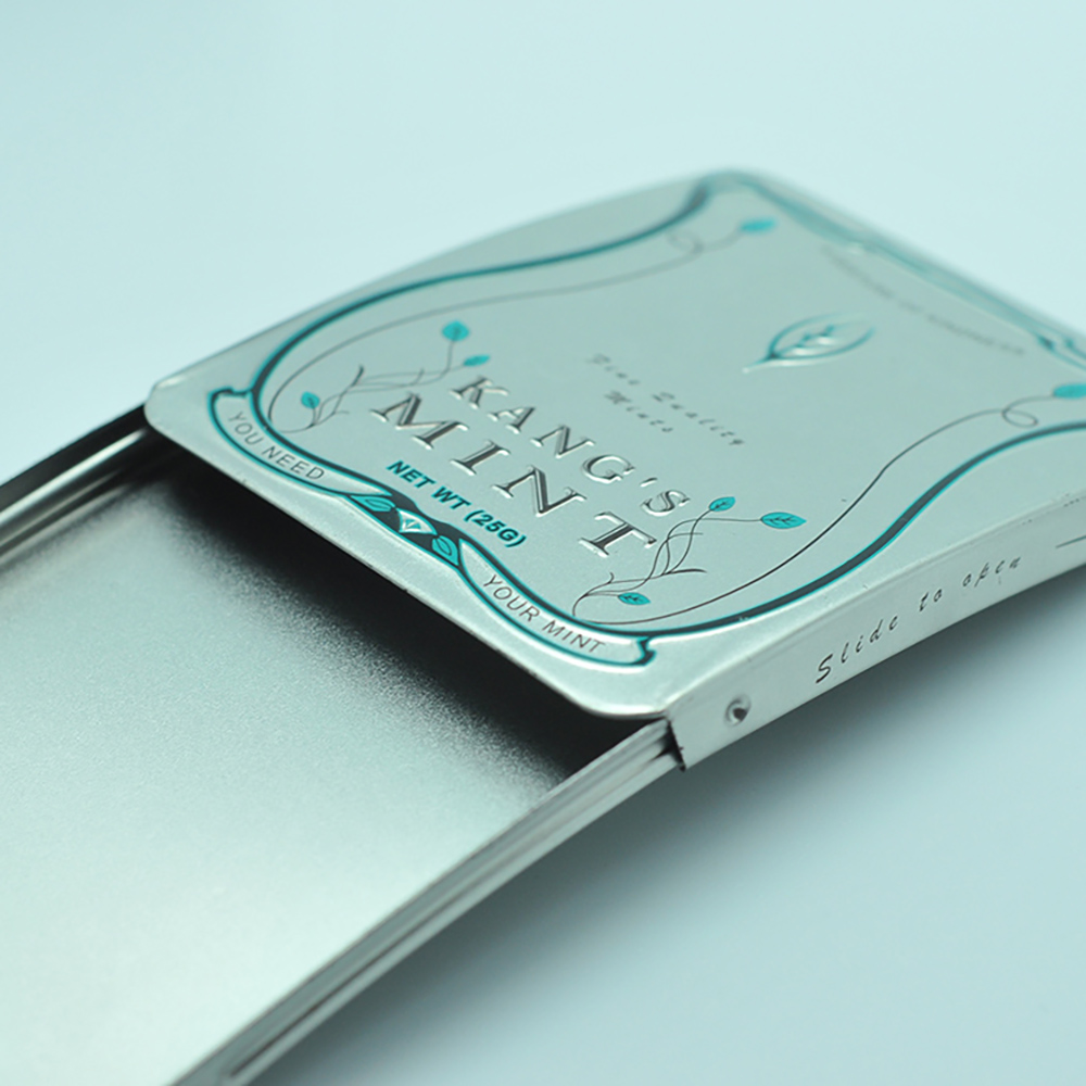 Unique collectible designer light small tin case for chewing gum