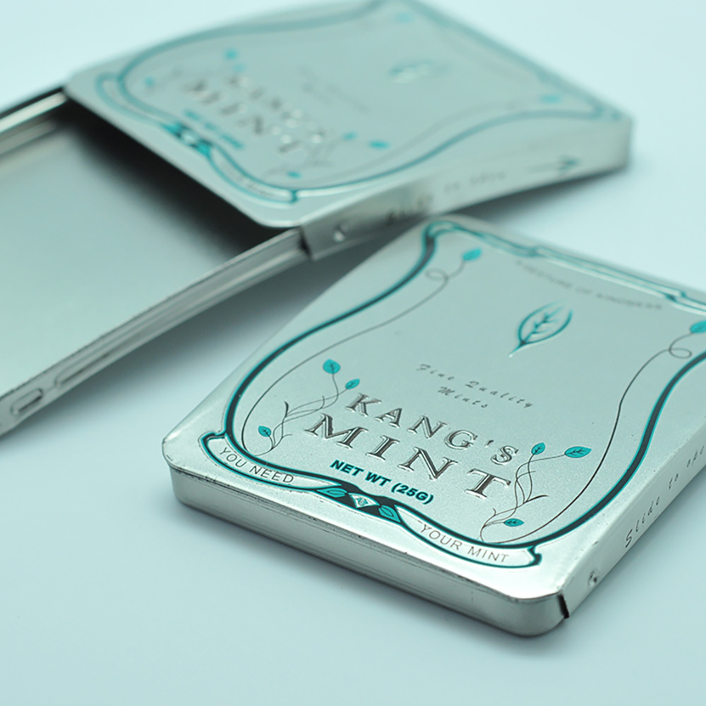 Unique collectible designer light small tin case for chewing gum
