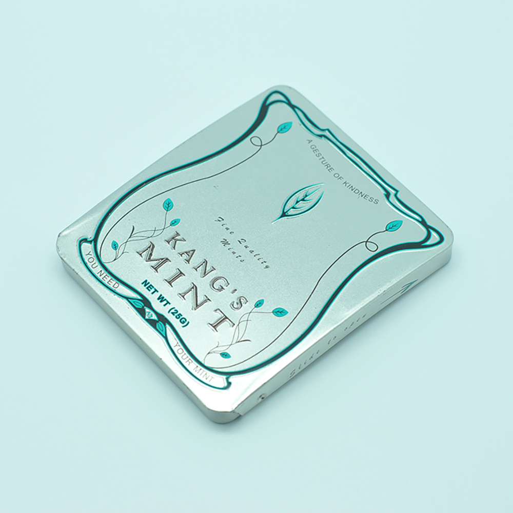 Unique collectible designer light small tin case for chewing gum