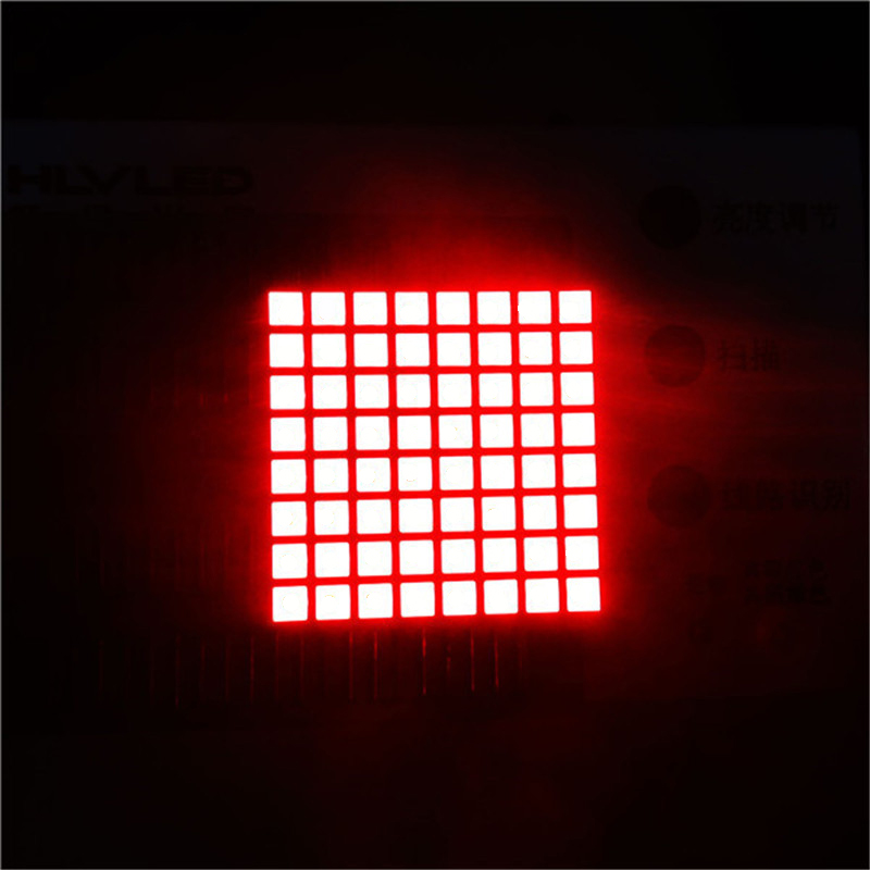 32mm square LED Matrix Display mechanical dimensions and structure