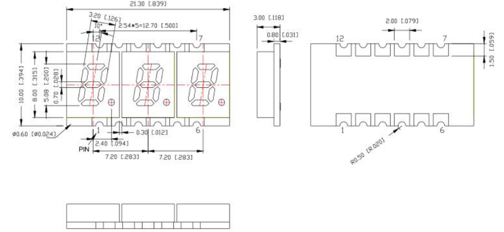 6 Digit SMD 7 Segment Display Circuit Diagram