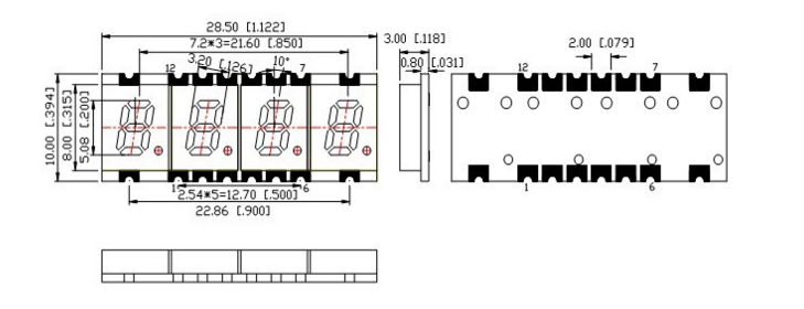 HOUKEM 6 Digit 7 Segment Display Internal Structure