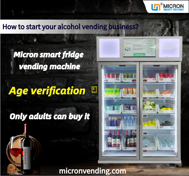 smart fridge vending machine sale alcohol,beer bottle,wine