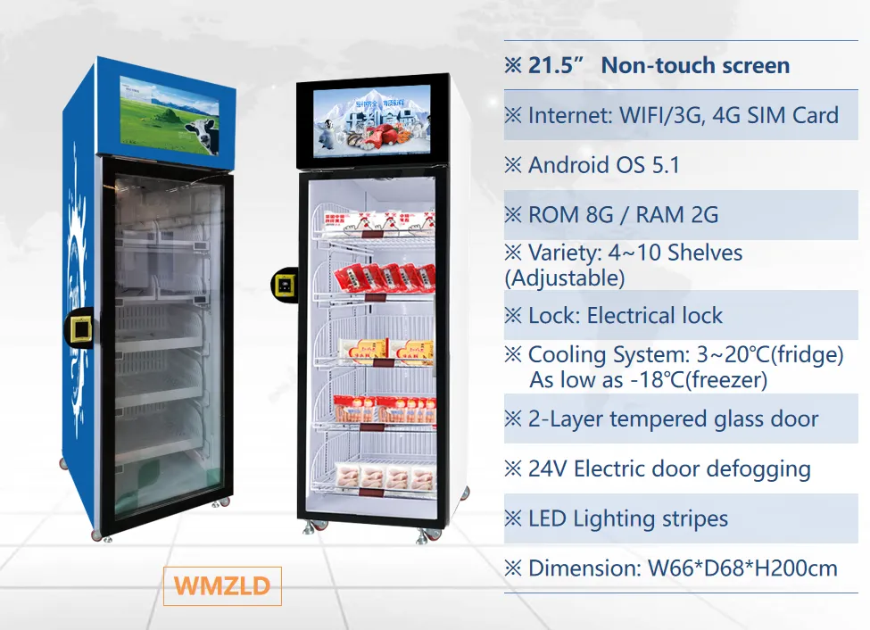 wine vending machine glass bottle smart fridge vending
