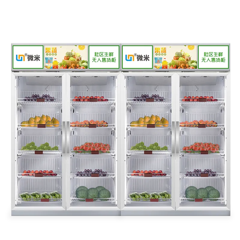 fresh fruit,vegetable,yogurt smart fridge vending machine