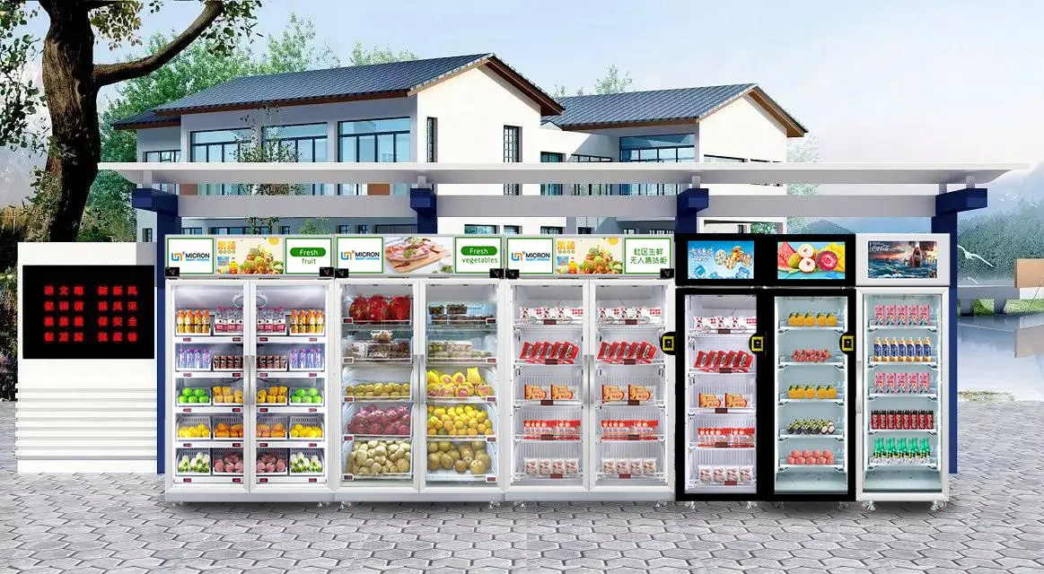 fresh fruit,vegetable,yogurt smart fridge vending machine