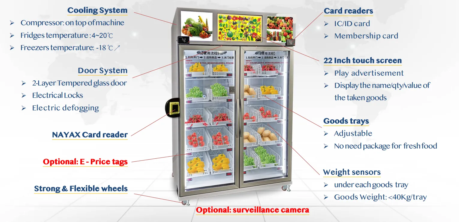 smart retail fridges vending machine for sale yogurt