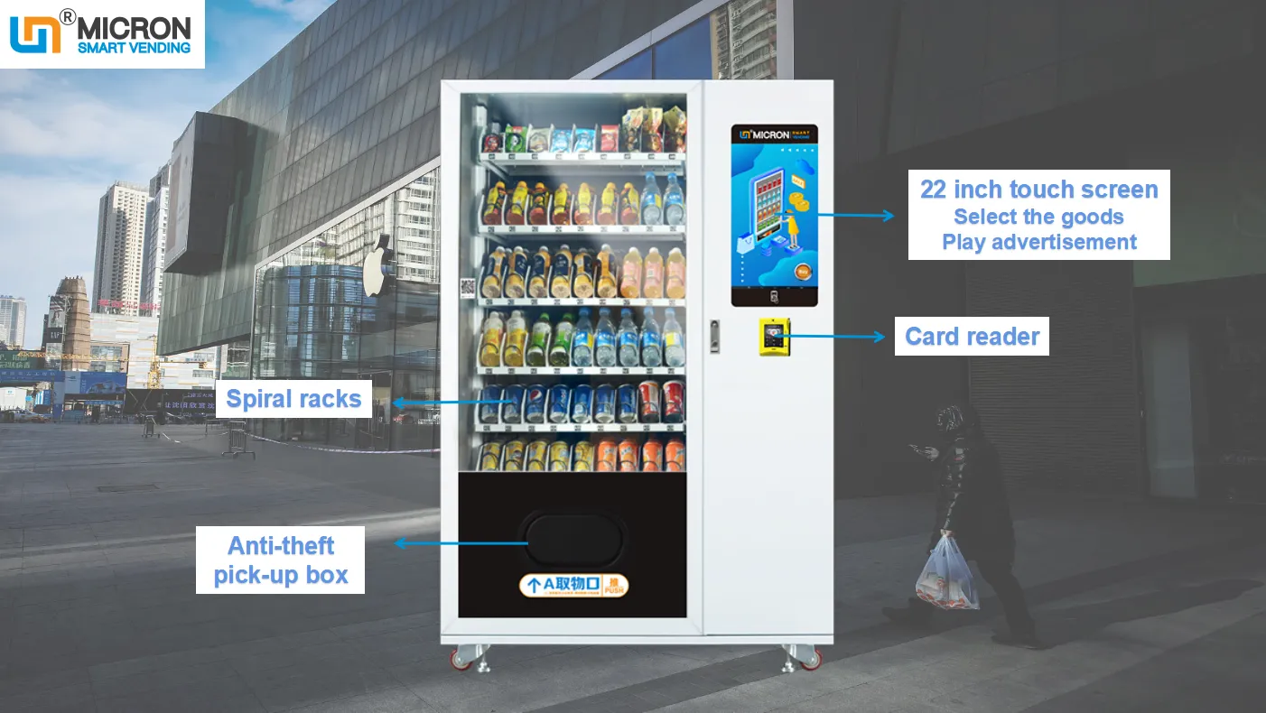 new style touch screen vending machine for snack and drink