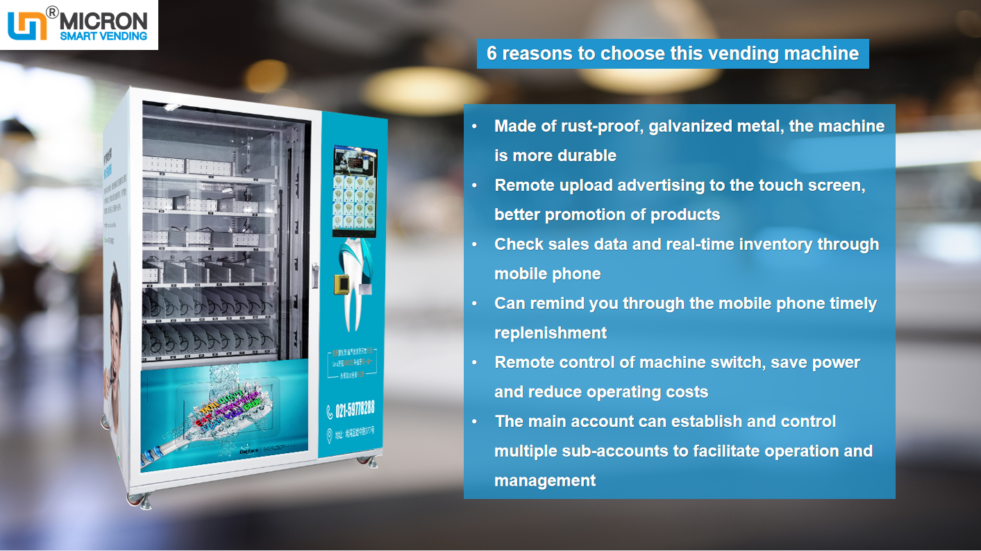 wholesale toothbrush vending machine with smart system