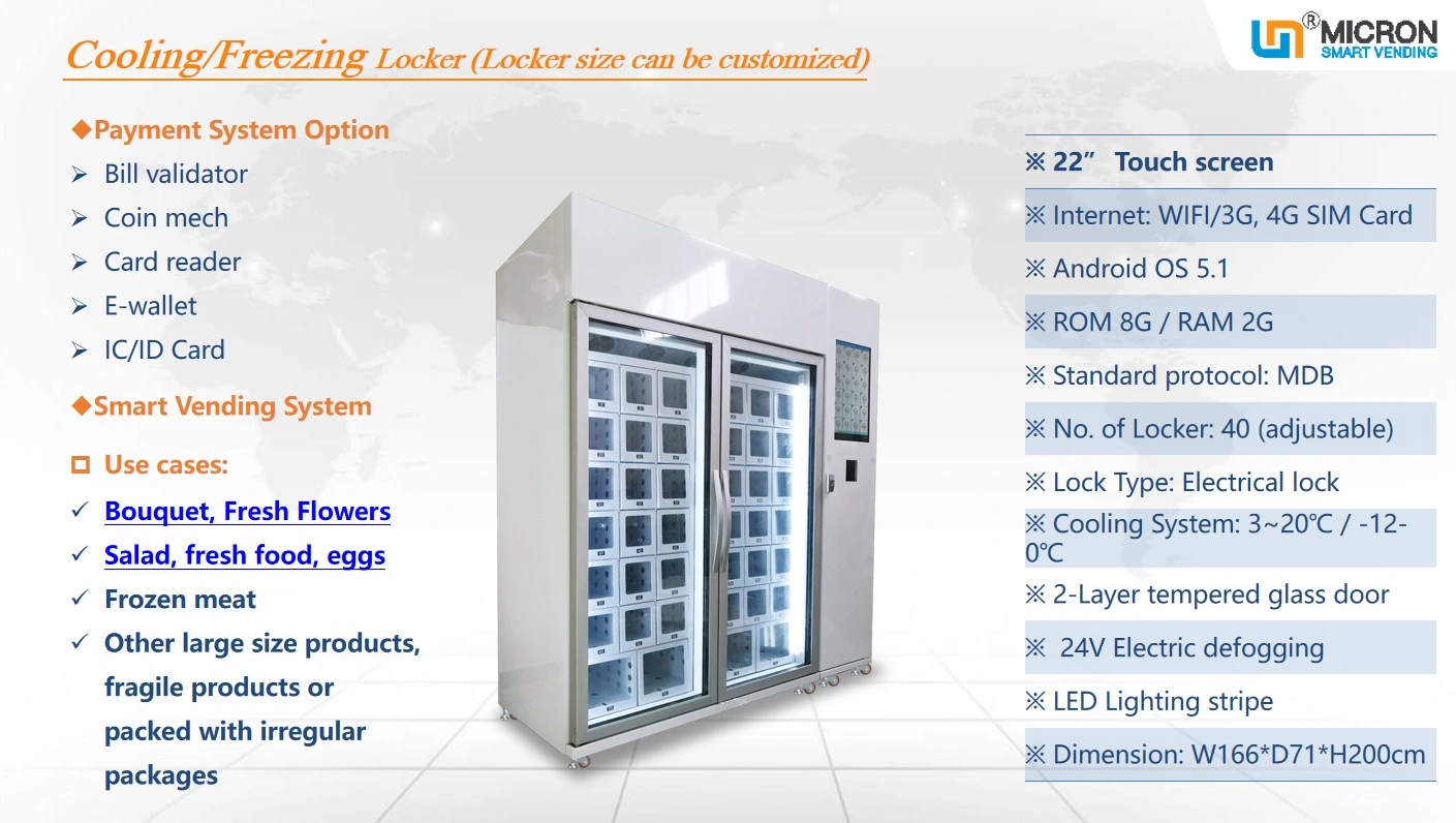 Customized cooling locker flower vending machine