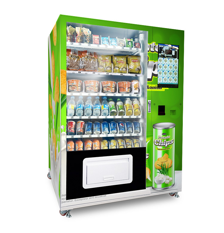Micron smart candy vending machine with conveyor belt