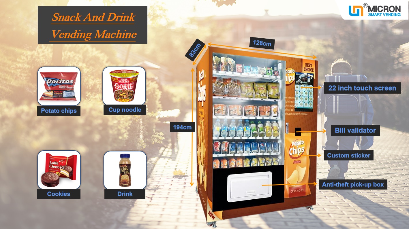 Micron smart candy vending machine with conveyor belt