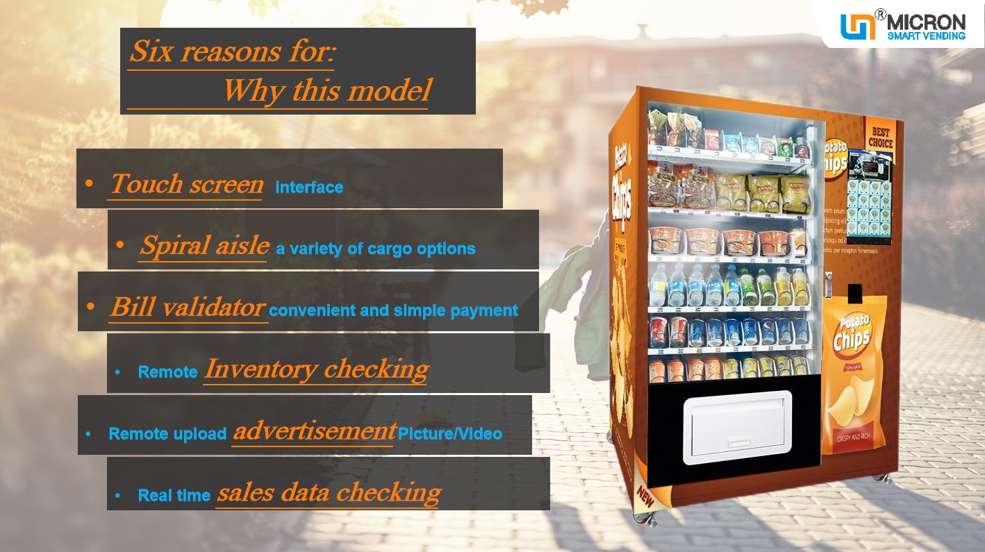 Micron smart candy vending machine with conveyor belt