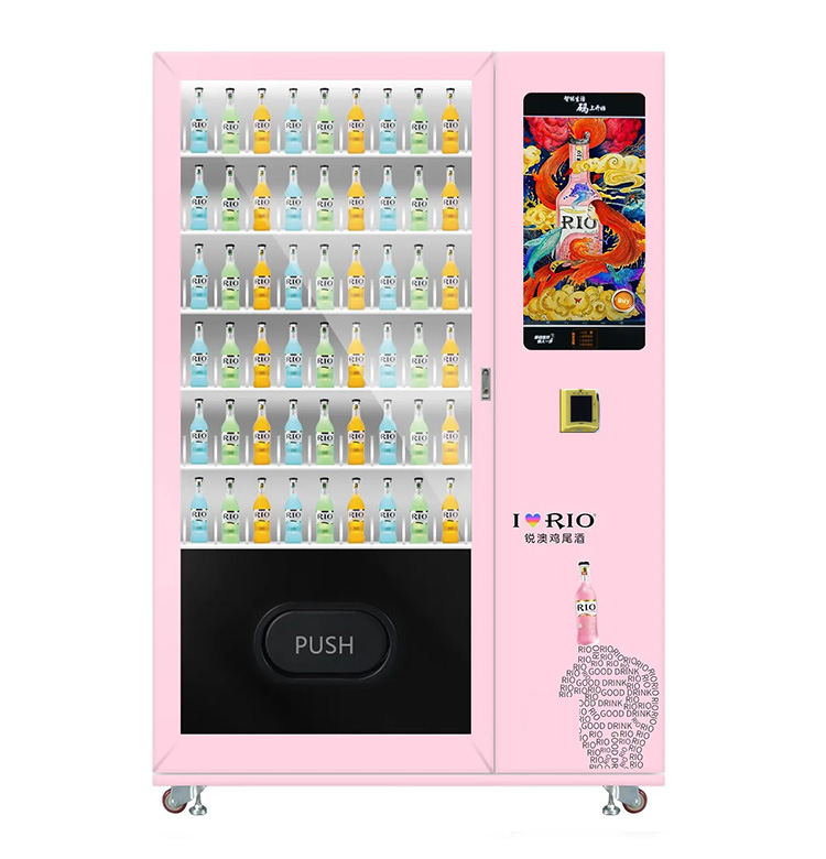 glass bottle alcohol wine vending machine with elevator