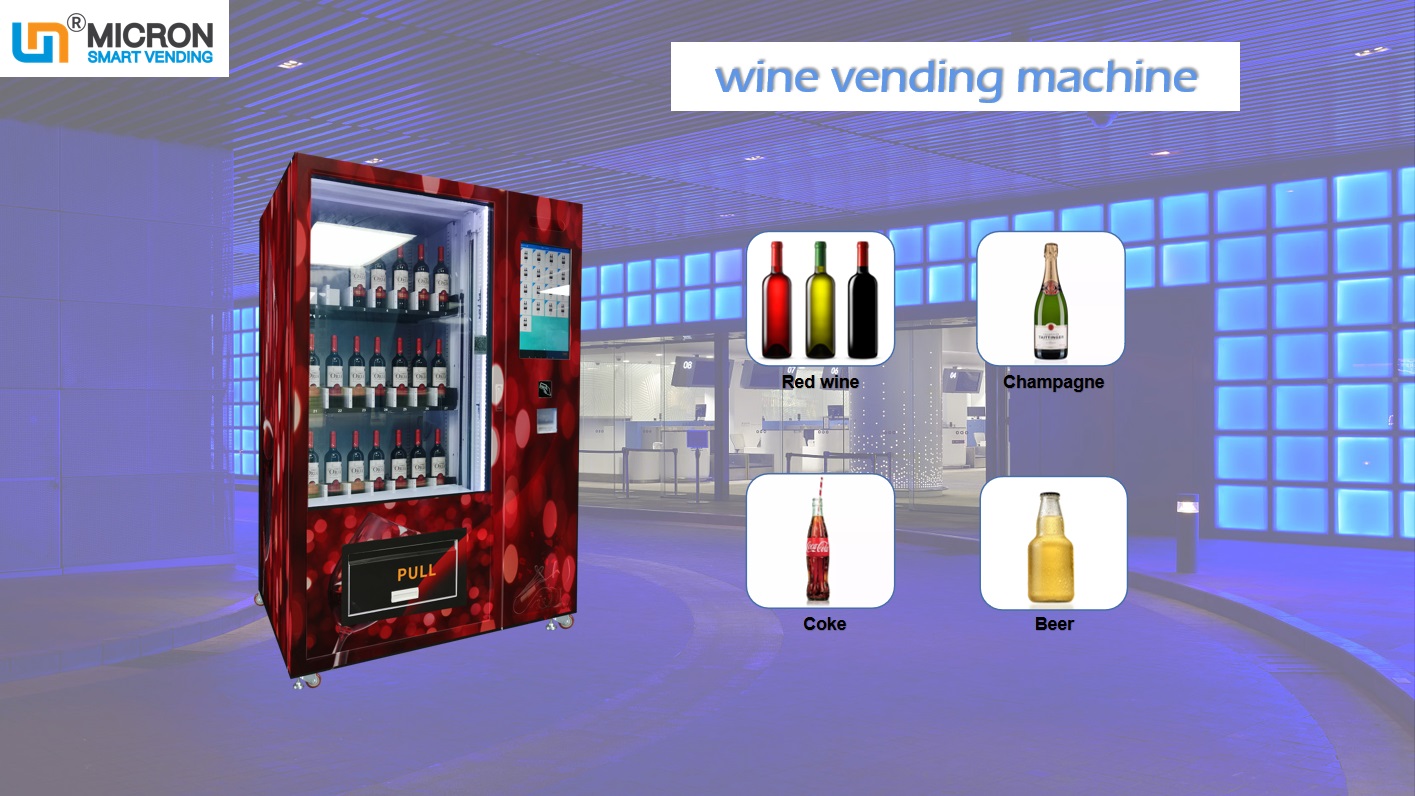 glass bottle alcohol wine vending machine with elevator