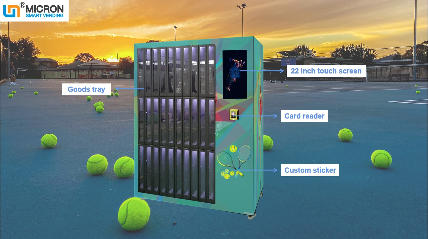 locker vending machine sale book tennis sports goods