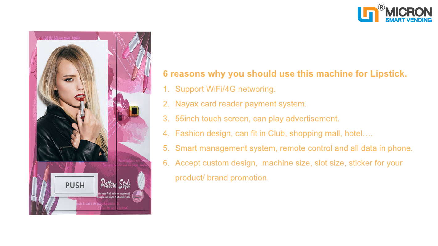 high quality smart lipstick eyelash vending machine beauty