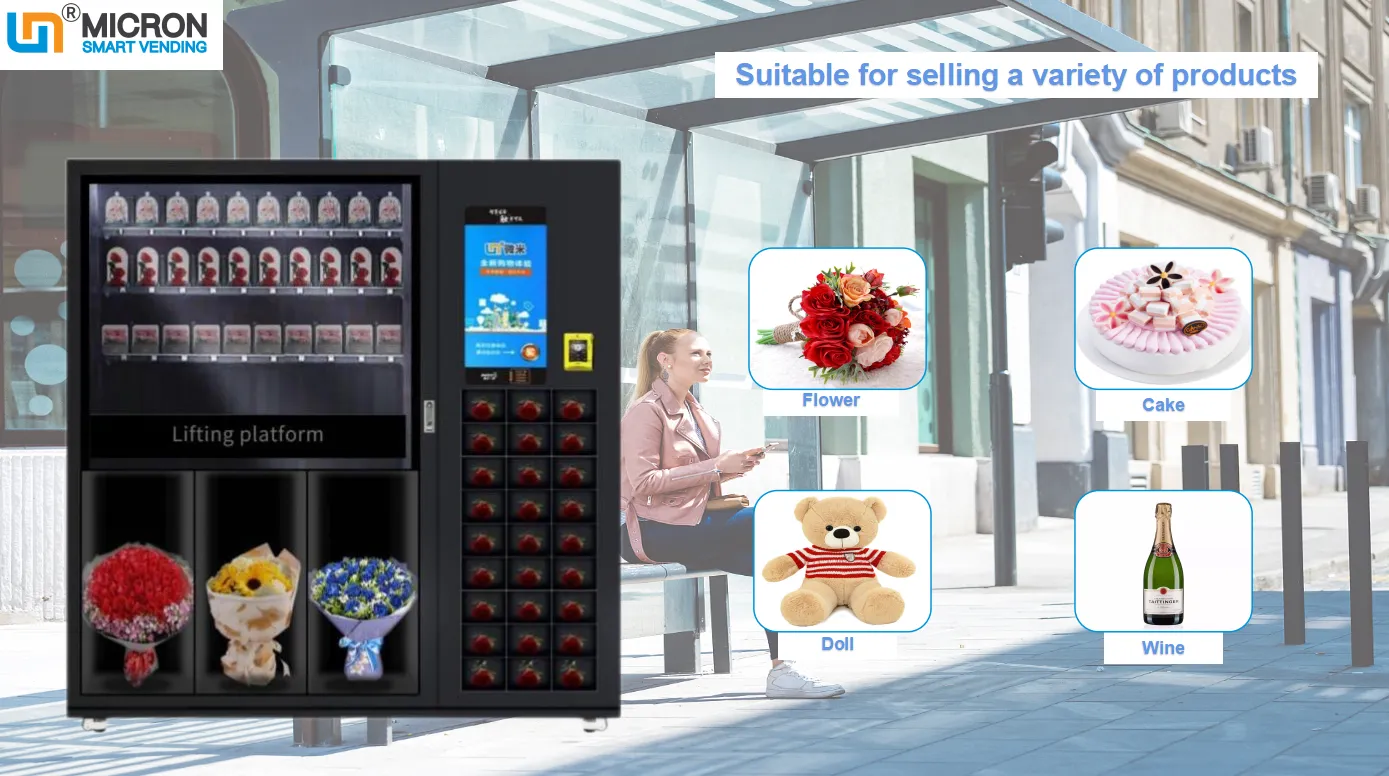 cooling locker vending flower vending machine with elevator