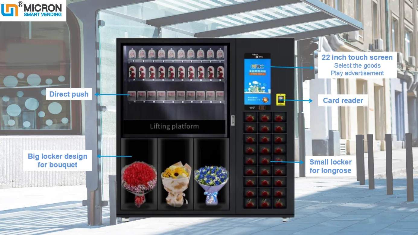 cooling locker vending flower vending machine with elevator