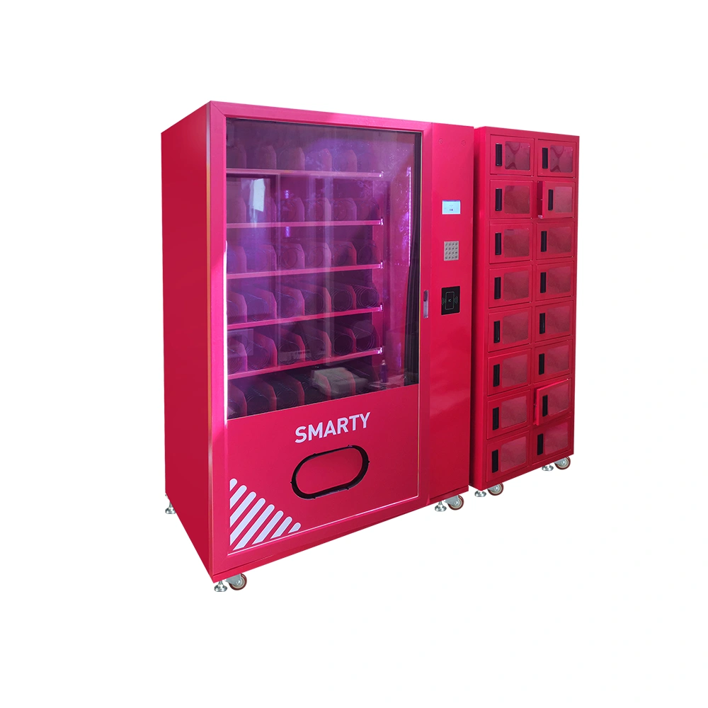 combo vending machines with locker and card reader