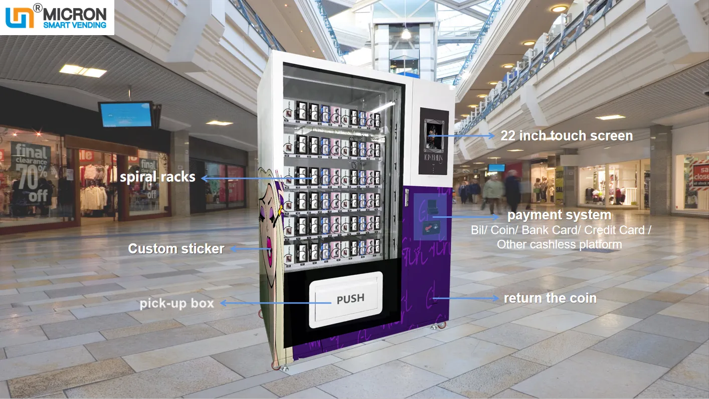 eyelash vending machine with touch screen LED lighting