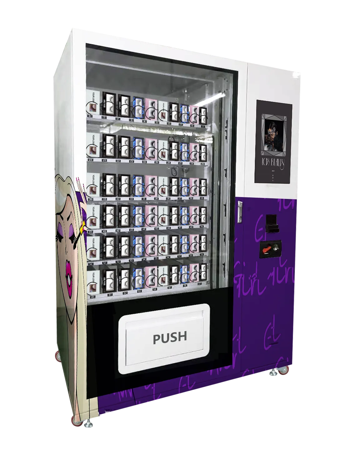 eyelash vending machine with touch screen LED lighting