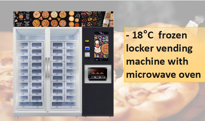 pizza vending machine locker hot food with microwave oven