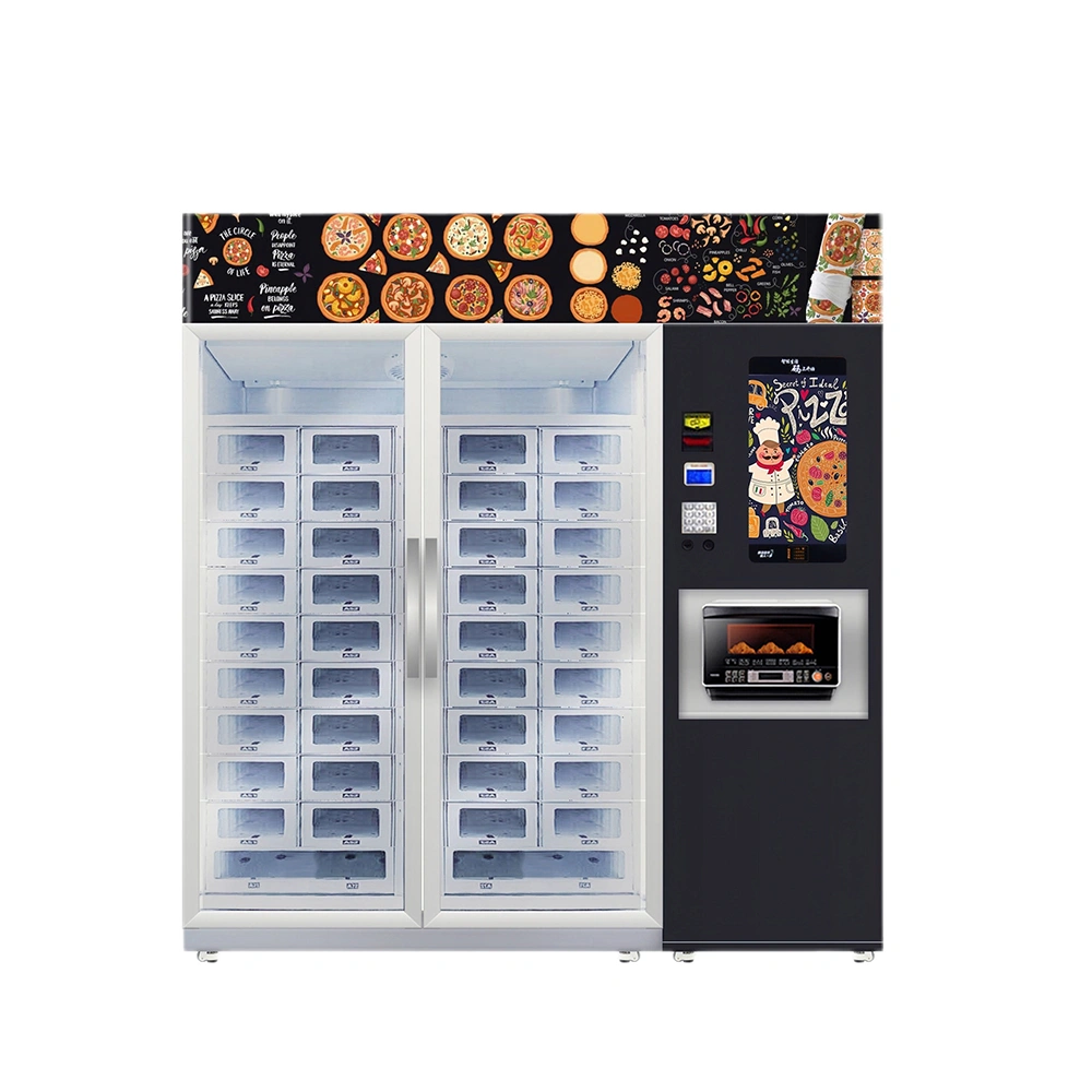 pizza vending machine locker hot food with microwave oven