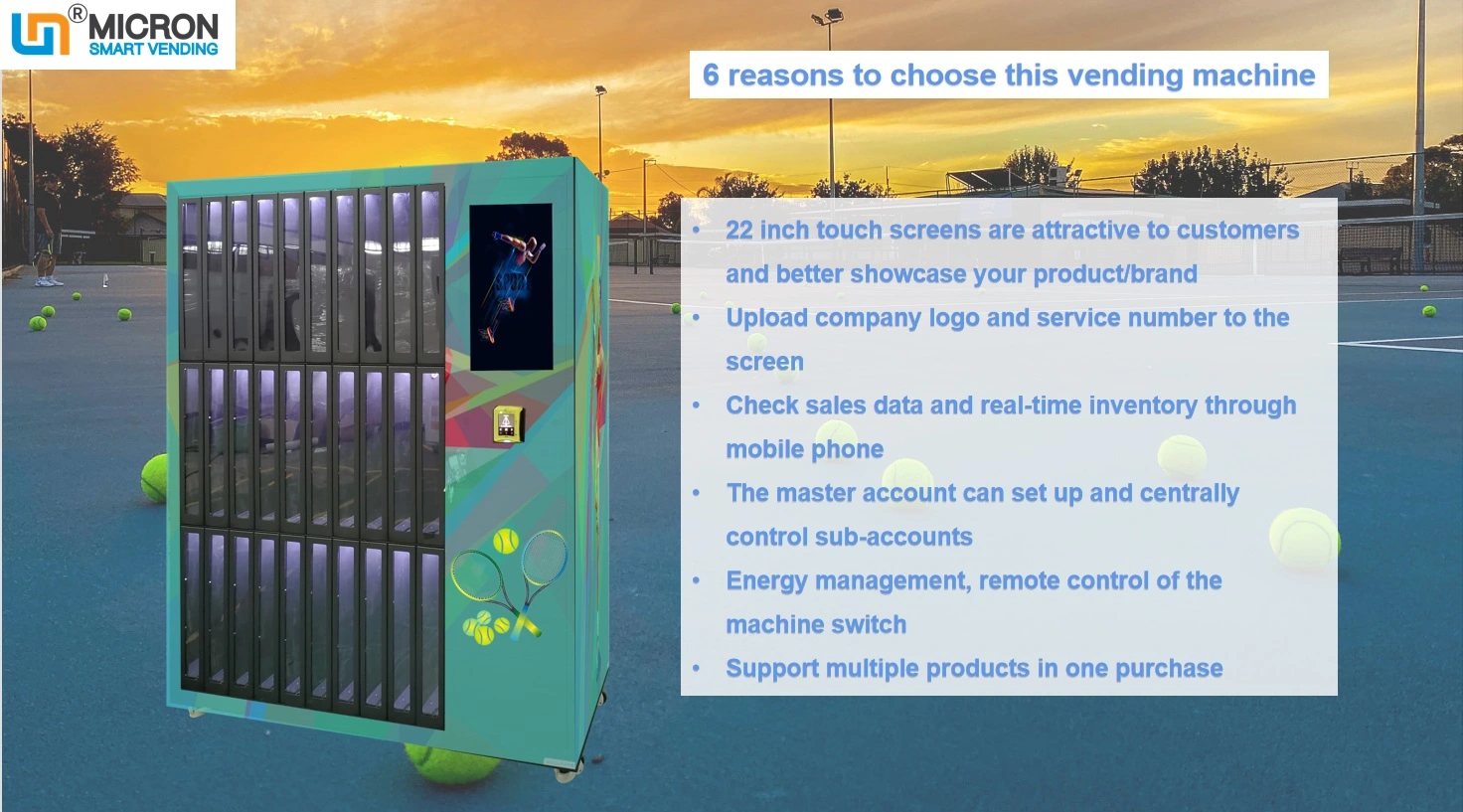 Sports equipment locker vending machine tennis racket