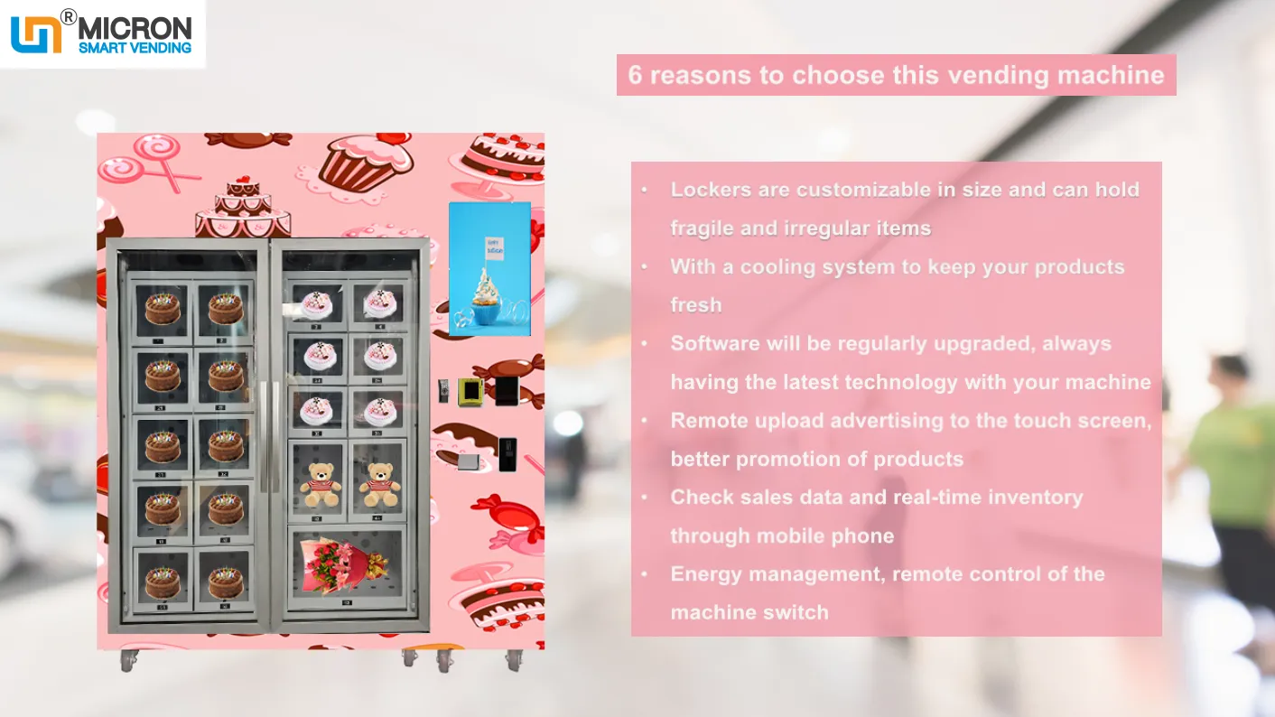 Outdoor locker flower vending machine with cooling system