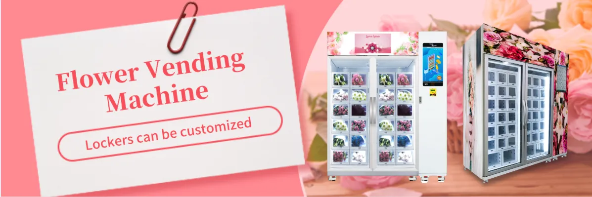Outdoor locker flower vending machine with cooling system